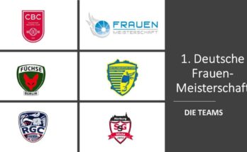 Teams der Deutschen Frauenmeisterschaf. Chemnitzer BC, RGC Hansa, Black Bulls Schwerin, SSG Blista Marburg, Füchse Berlin